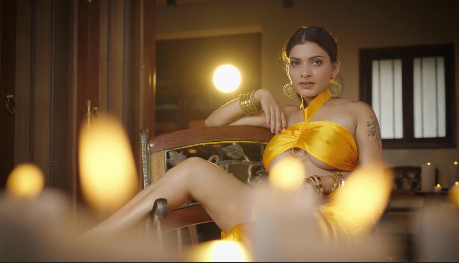 Hot Malayali Resmi Nair Strips Orange Dress and Goes Nude HD