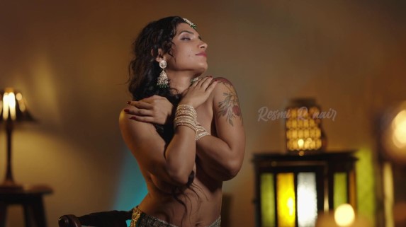 Resmi Nair in Green Dress Squeezes Her Boobs and Shows Nipples HD